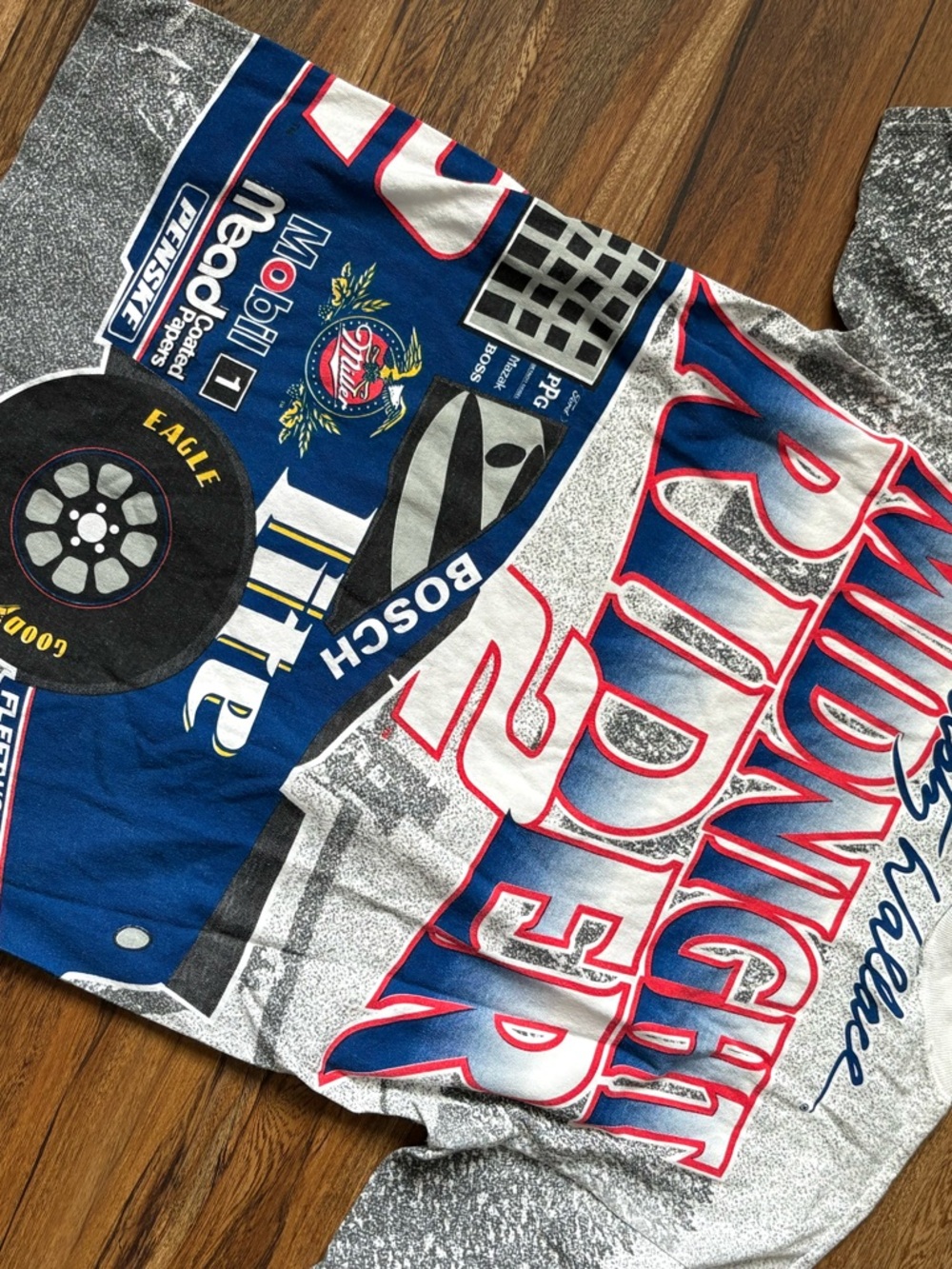Chase Authentics Rusty Wallace AOP SZ XL NASCAR Red, Blue, White Graphic Tee - Picture 8 of 8
